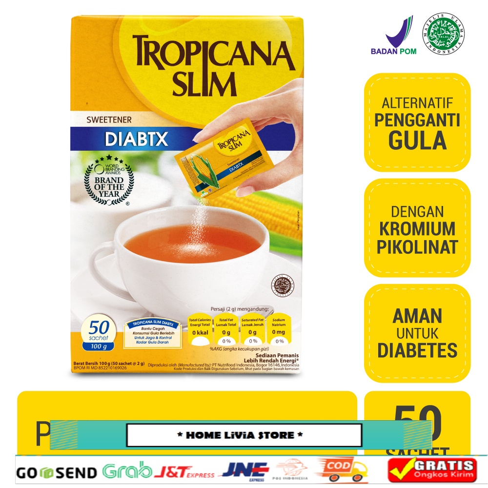 

Tropicana Slim Sweetener Diabtx 50 Sachet - Pemanis untuk Diabetes