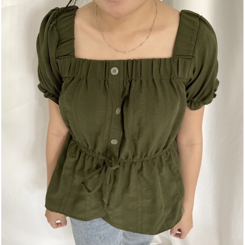 Lisa Top Linen | Blouse Linen Wanita