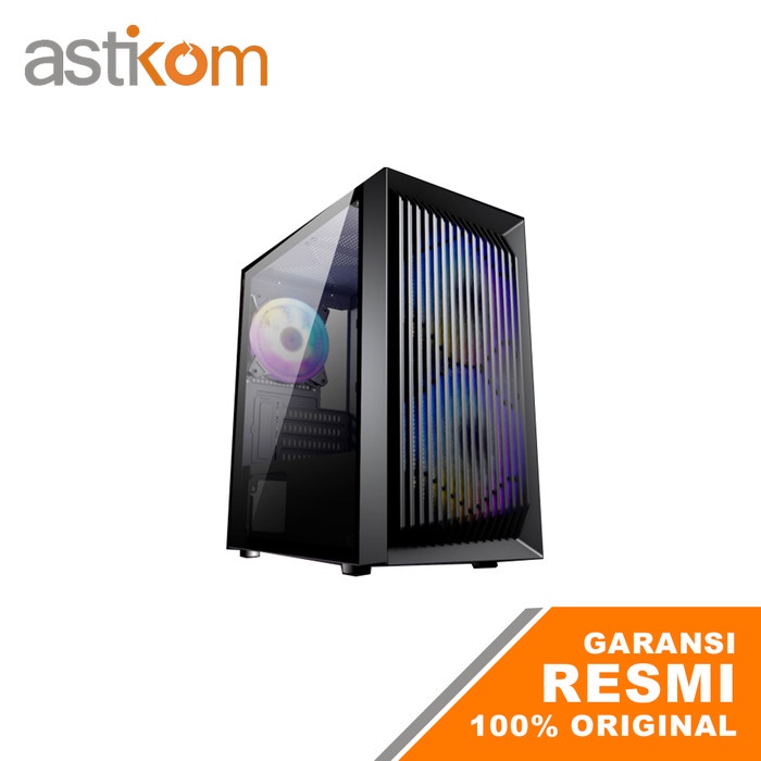 Casing PC VenomRX Iskander M-ATX Tempered Glass Free 2 Fans RGB