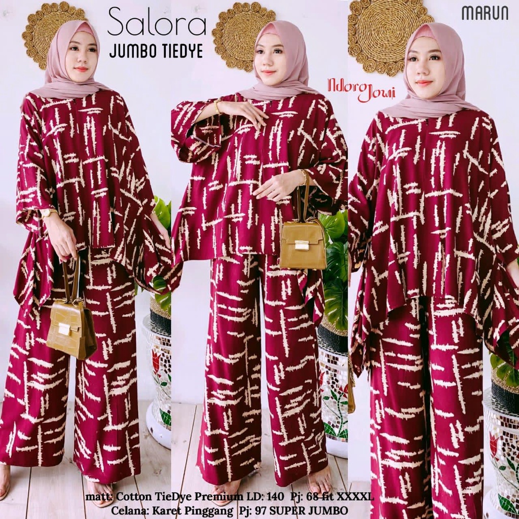 salora jumbo tiedye set cp waka garis