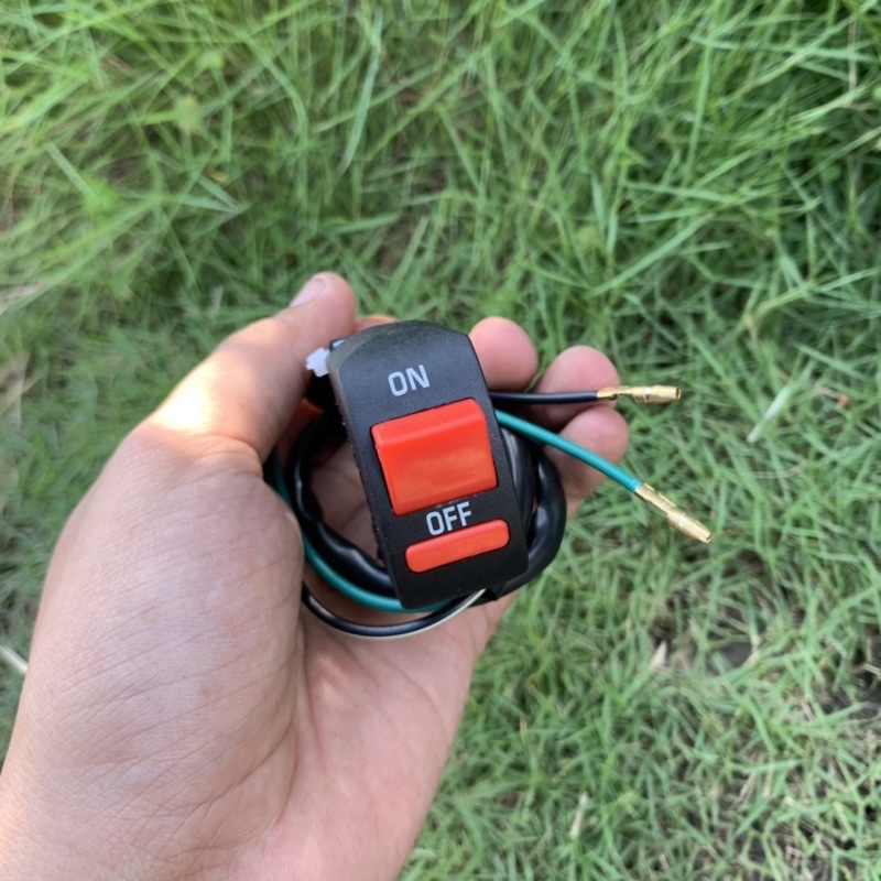 SAKLAR ON OFF UNIVERSAL TOMBOL ON OFF SEMUA MOTOR MODEL BRT DOMINO HOLDER SAKLAR STOP ENGINE 2 KABEL