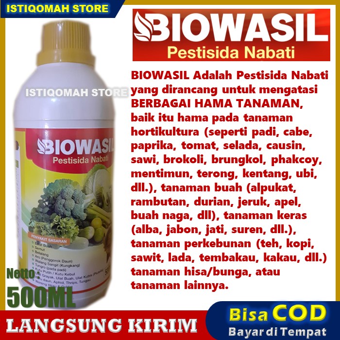 PROMO BIOWASIL 500ml Pestisida Nabati Obat Hama ARO (Penggorok Daun) untuk Semua Jenis Tanaman, Sayuran, Buah-buahan, Palawija, Tanaman Hortikultura, Tanaman Perkebunan, Tanaman Hias / Bunga, dll Paling Ampuh Laris MURAH Bisa COD Bayar di Tempat