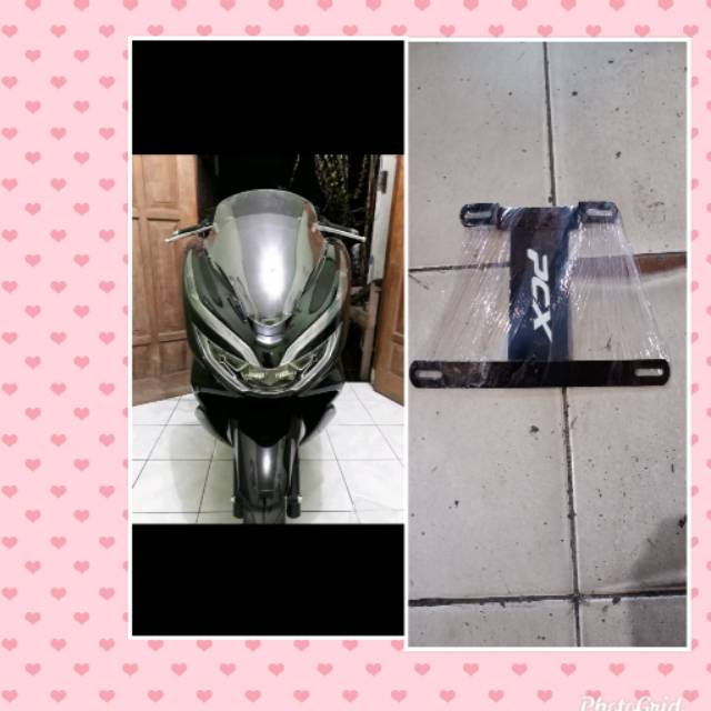 paket visor pcx new lokal + dudukan plat no