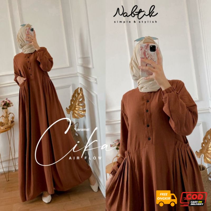 CIKA DRESS ORI NABTIK Gamis Dress MAxy Set Wanita Setelan Wanita Terbaru Original Fashion Wanita