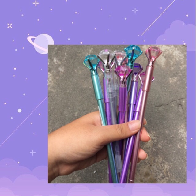 

Pena pulpen gel diamond crsytal pulpen karakter lucu