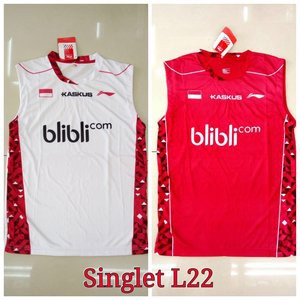 Termurah  Baju Badminton   Bulutangkis blibli Singlet Lining Merah   Putih Best seller