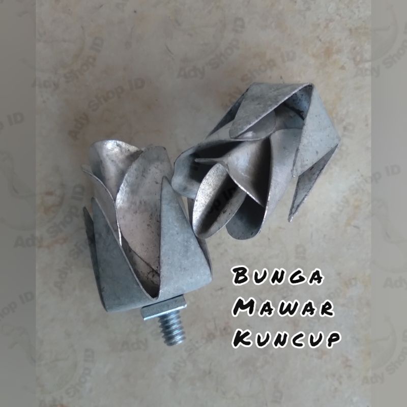ornamen pagar besi aksesoris bunga mawar kuncup