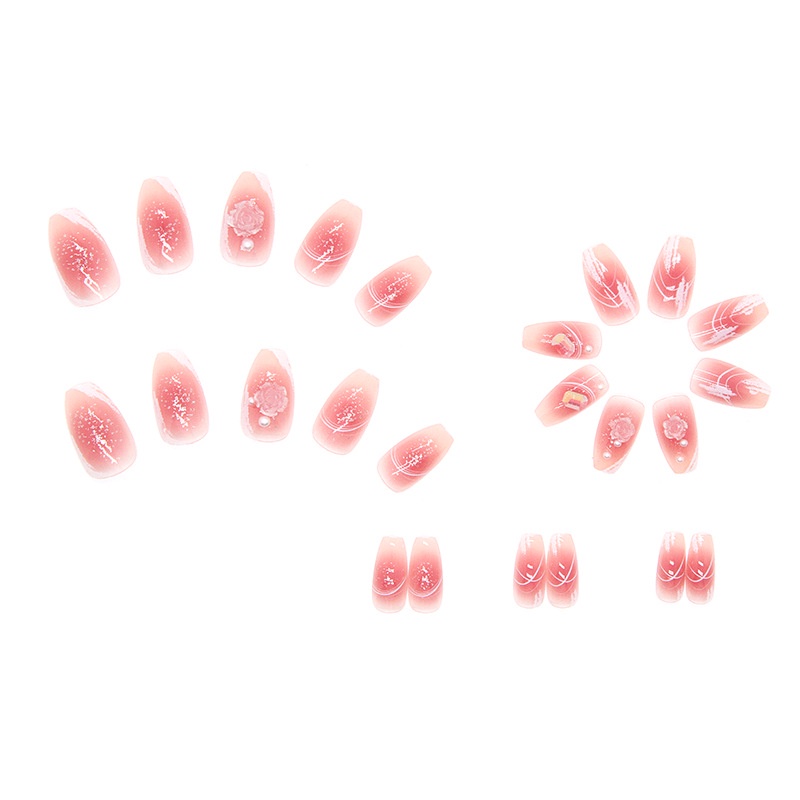 24pcs / Kotak Kuku Palsu Full Cover Z358 Untuk Dekorasi Nail Art