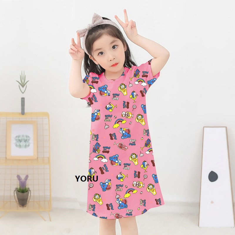 Pamelo Baju Tidur Anak Daster Perempuan Usia 2 - 7 Tahun Terusan Dress Anak Baju Tidur Anak