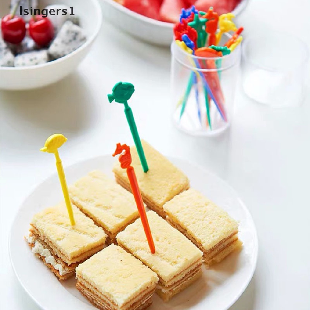 (lsingers1) 20pcs / Set Tusuk Gigi Buah / Dessert Untuk Dekorasi Pesta