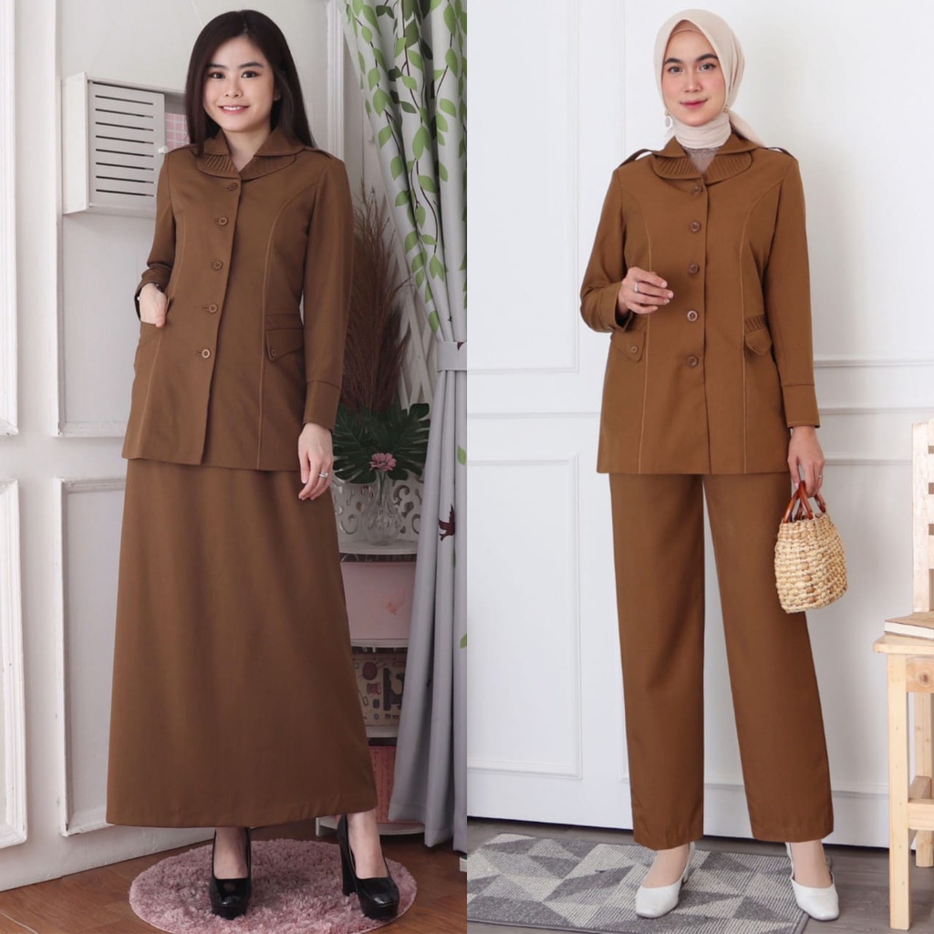 B&V Blazer PNS ASN Seragam PNS Pemda Baju Dinas Setelan Jas PDH Wanita - 7010 Pemda Aceh