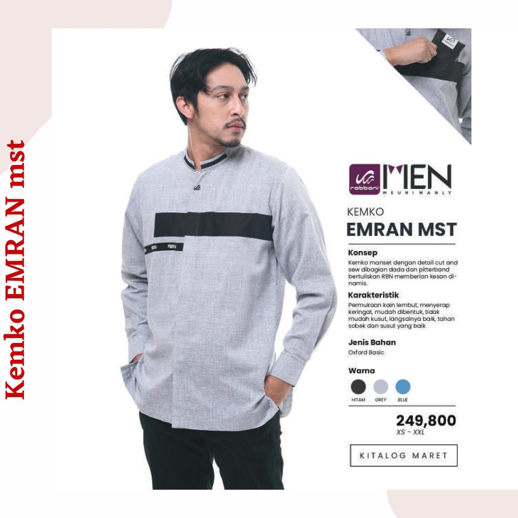 (JATENG) KEMKO RABBANI EMRAN MST / ATASAN MUSLIM PRIA PANJANG / BAJU KOKO PANJANG / KEMKO EMRAN MST