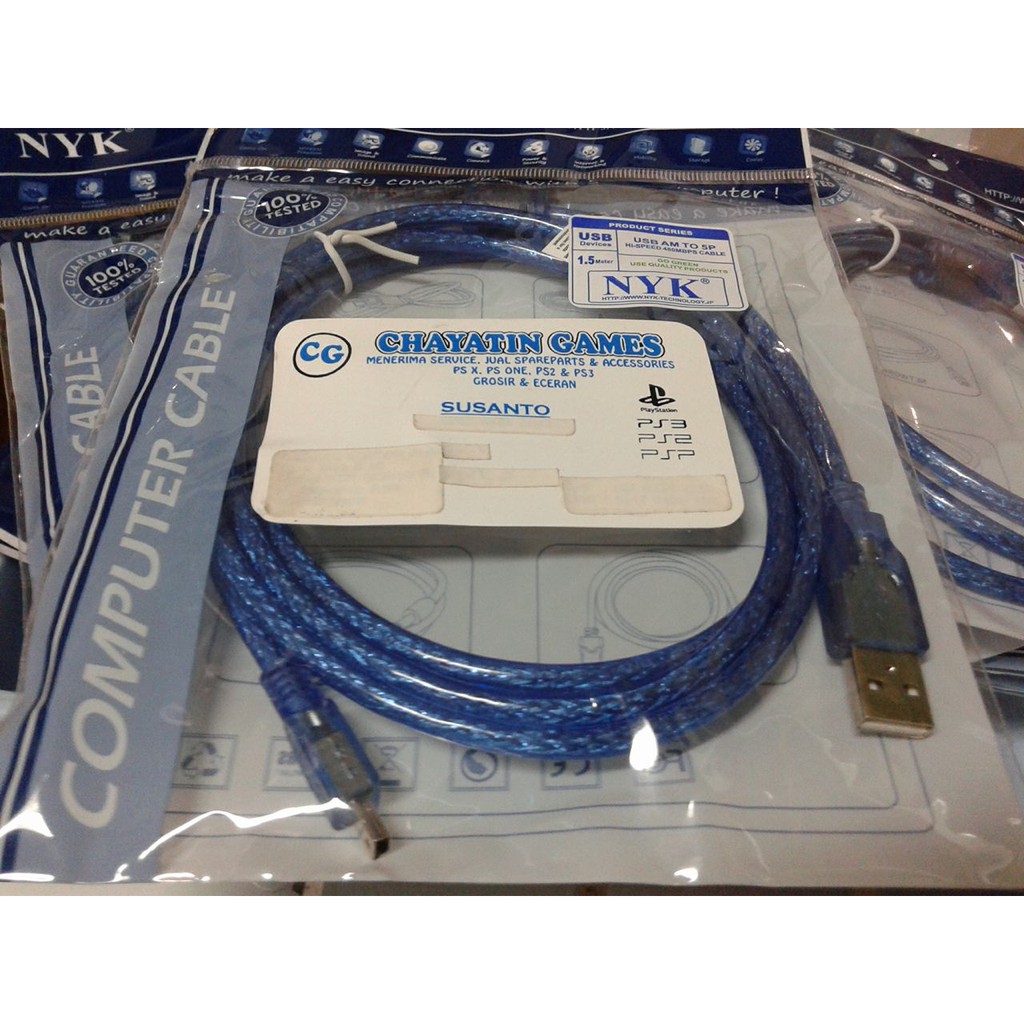 KABEL CAS STIK PS3 WARNA BIRU