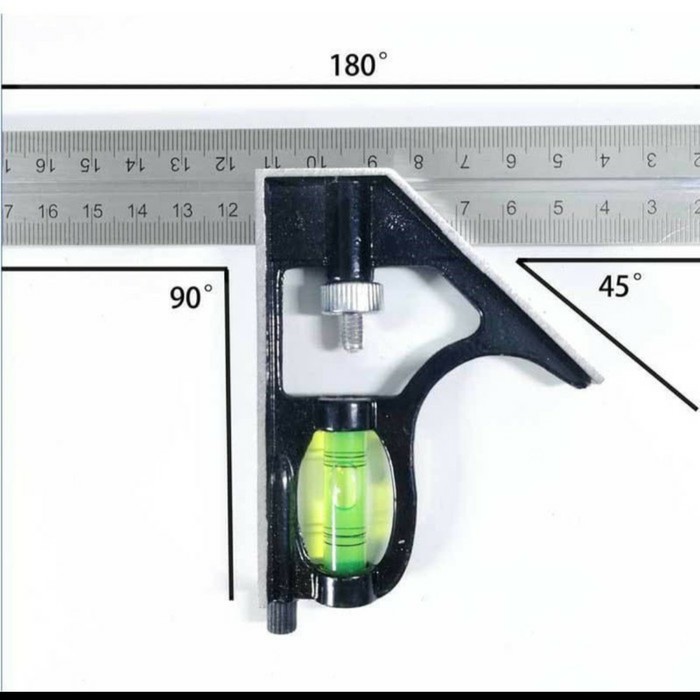 combination square ruler siku kombinasi Penggaris waterpass SF6