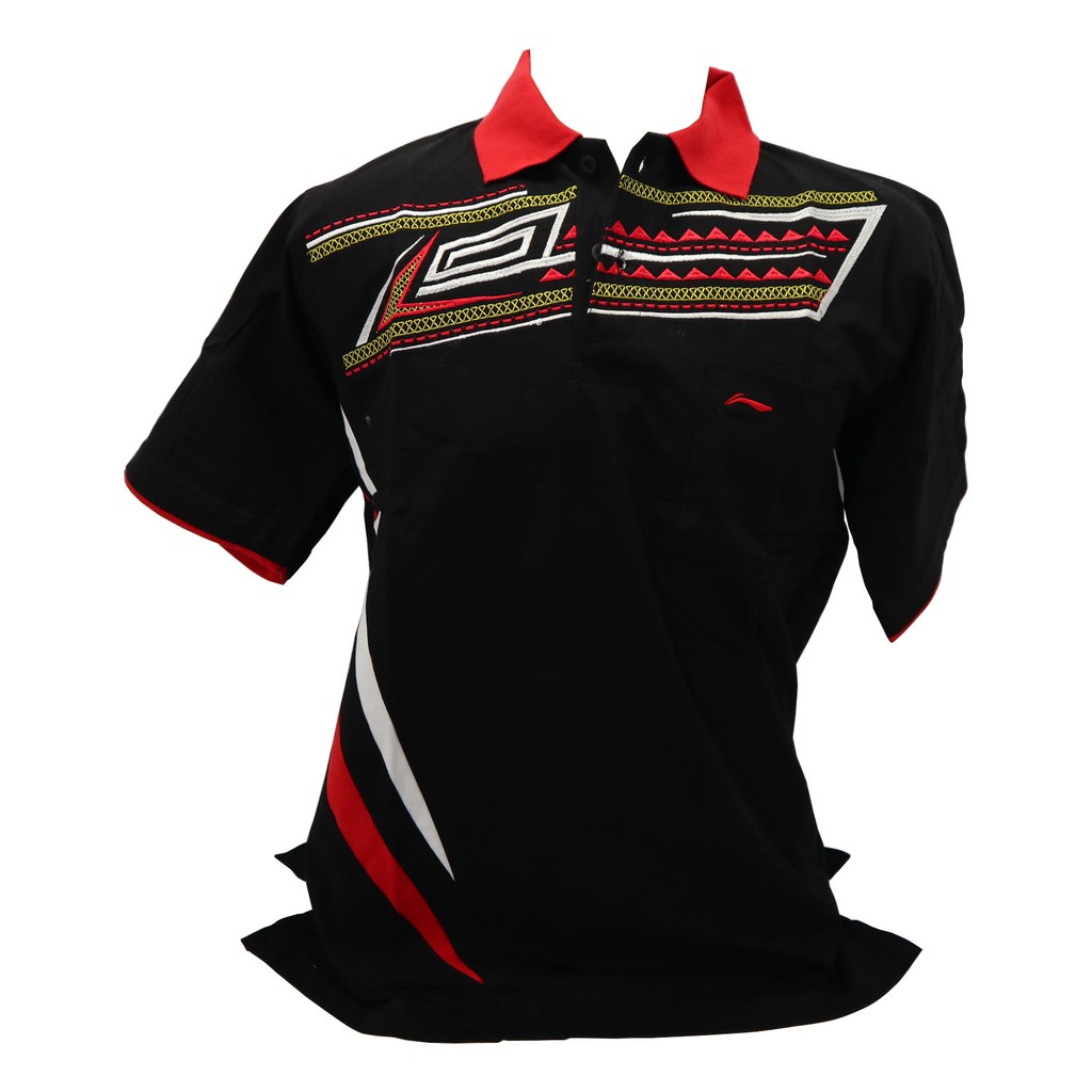 Kaos Kerah Bordir Lining Badminton Coach Songket