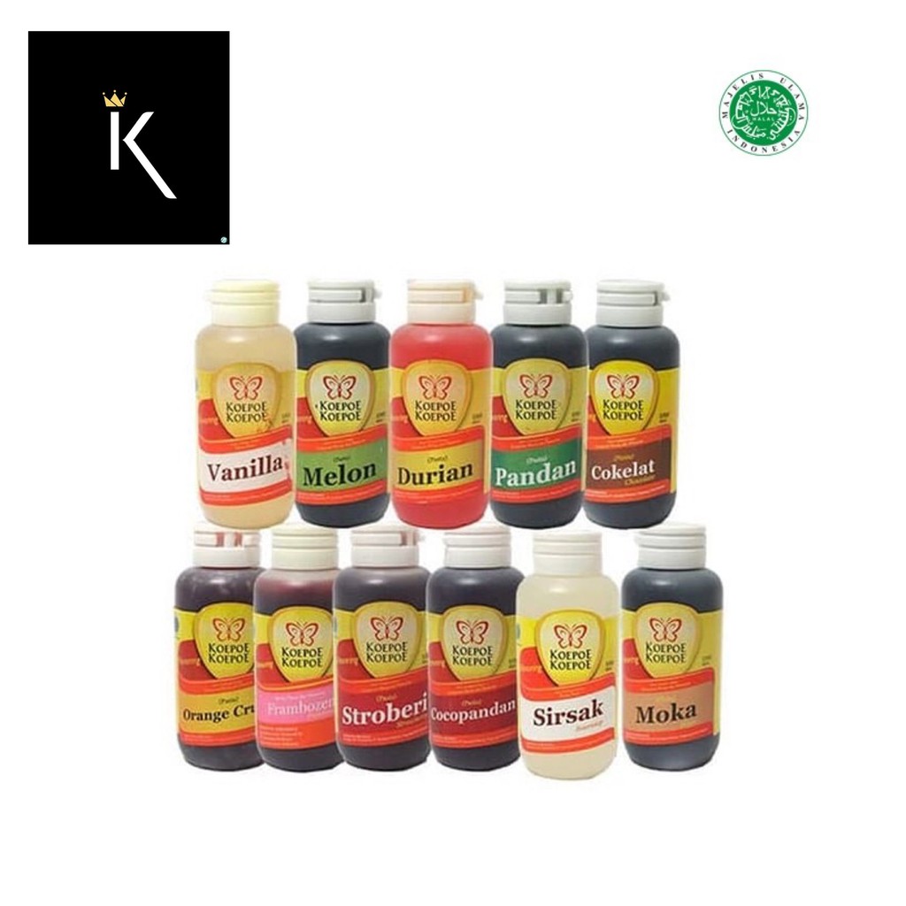 

PERISA MAKANAN / PASTA MERK KOEPOE / KUPU / KOPOE KEMASAN BOTOL 60 ML