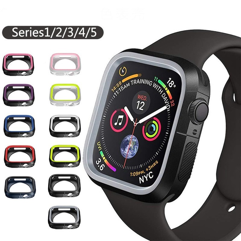 Case Untuk Untuk Apple Watch 41mm 45mm 44mm 40mm 38mm 42mm Silikon iWatch Series SE 7 6 5 4 3 Case iWatch Sports Case Dua Cases