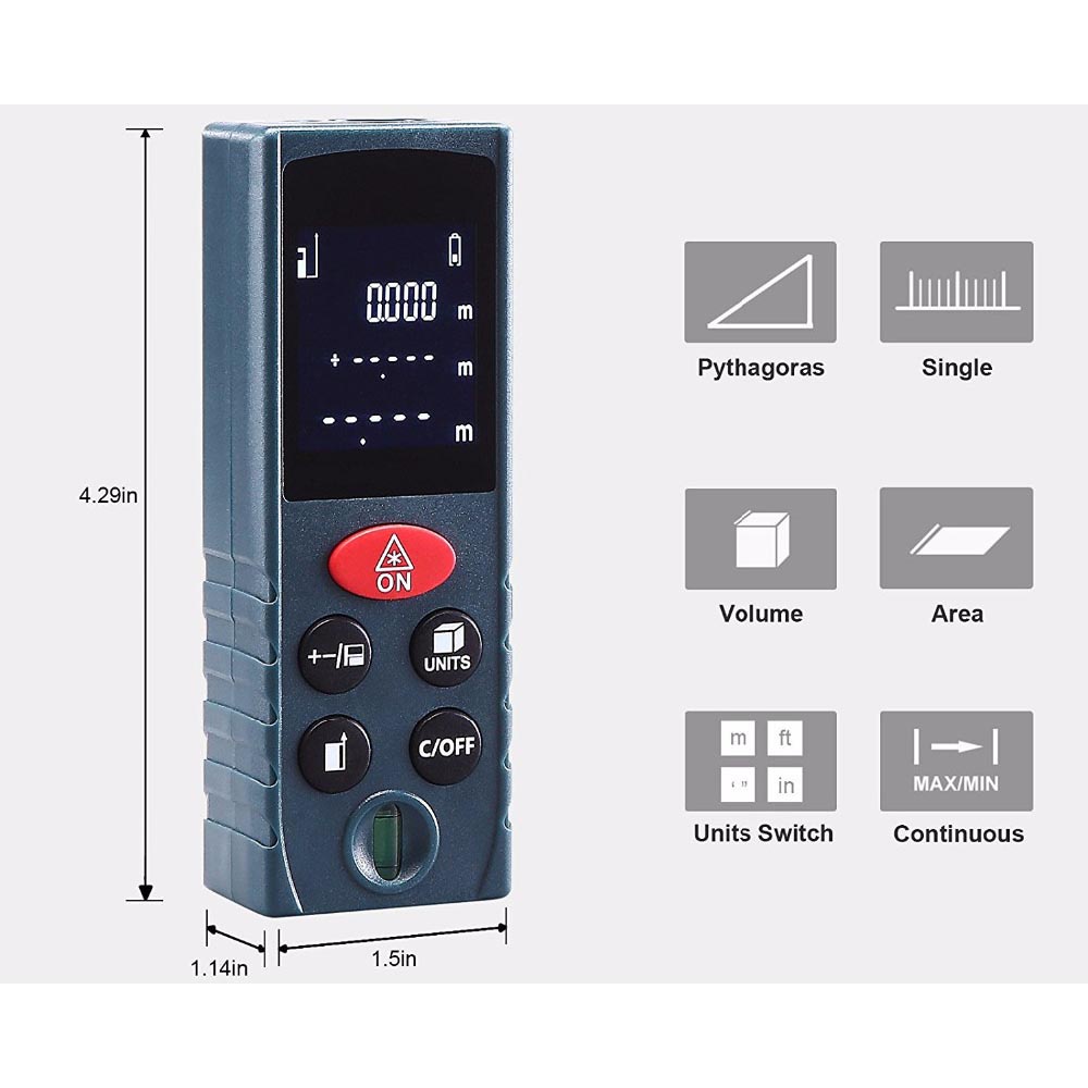 SNDWAY Pengukur Jarak Laser Distance Meter 40M