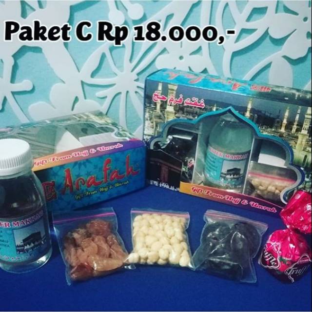 

Gift souvenir paket C oleh oleh haji umroh hemat murah ekonomis