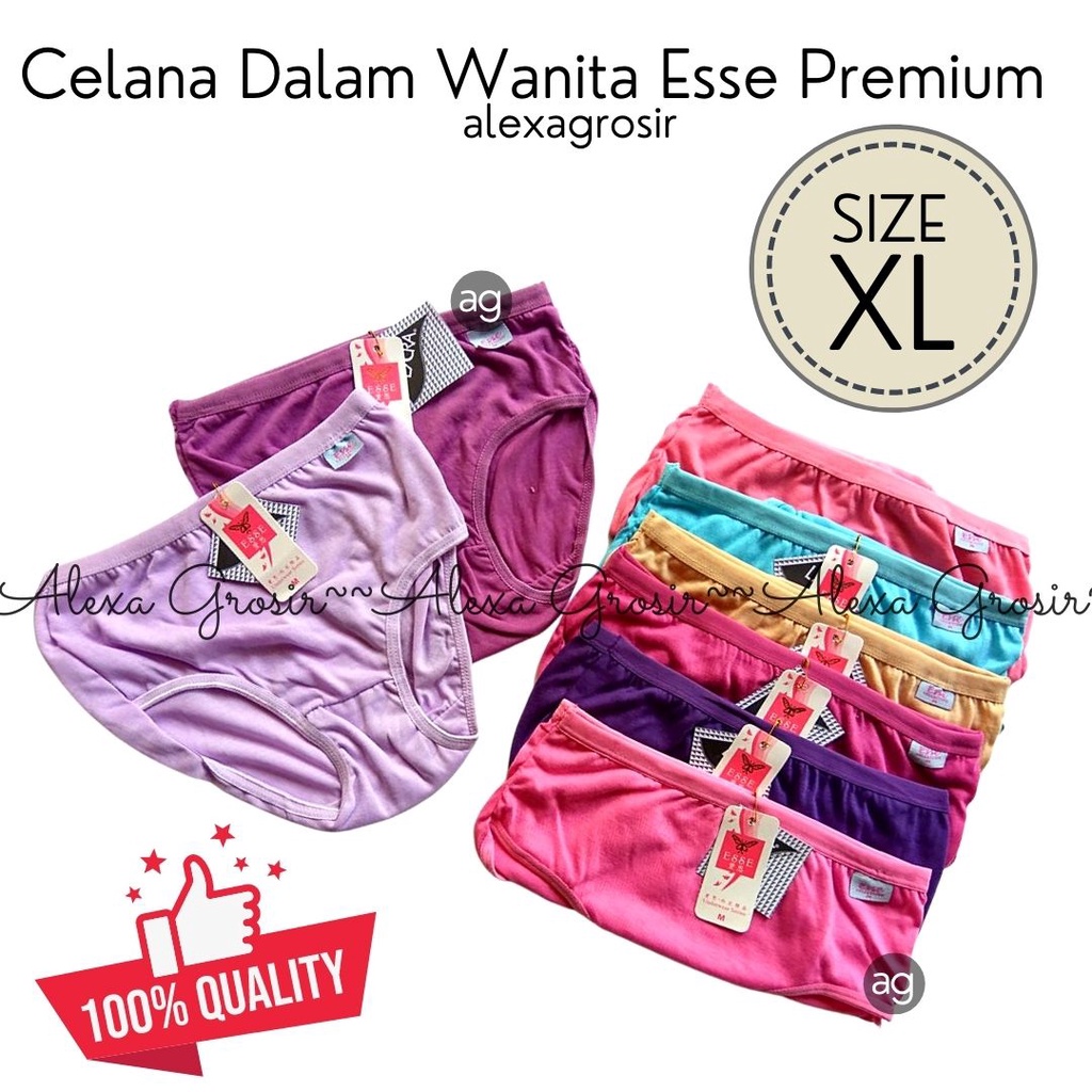 12 PCS Undies celana dalam wanita polos esse  - ALEXA GROSIR