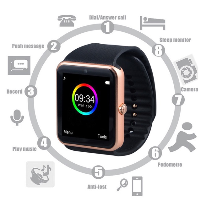 Promo Smartwatch GT08 Jam tangan pria Digital Bluetooth A1/U10