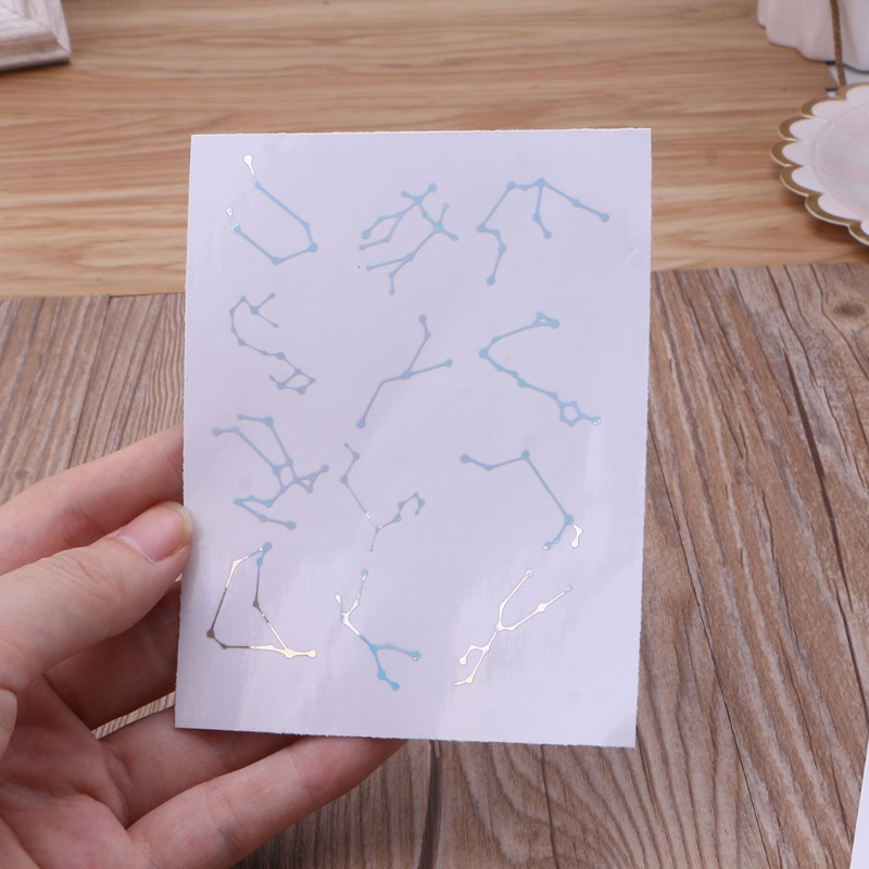 SIY  5Pcs 12 Constellations Reflective Mirror Paper Self Adhensive Epoxy Resin Fillings Resin Mold Fillings Resin Stickers