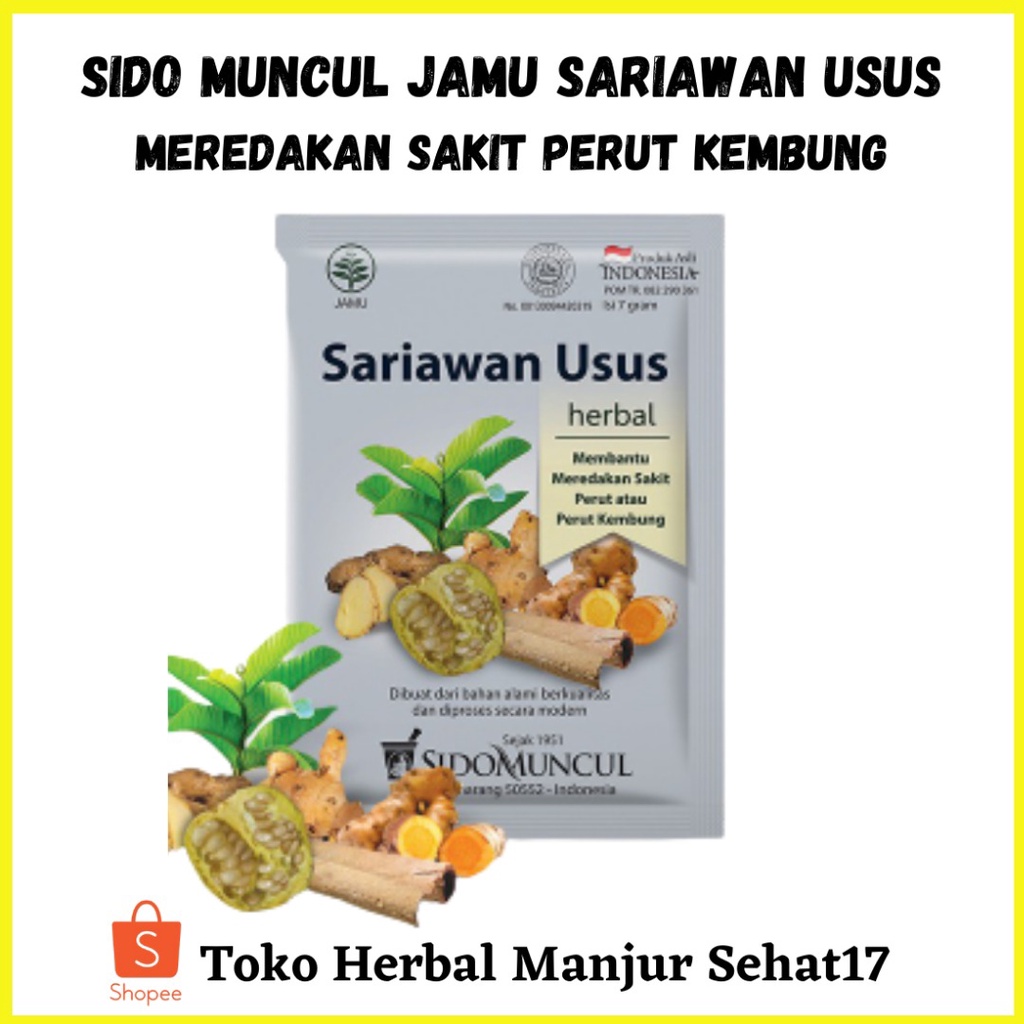 

Jamu Sariawan Usus Sidomuncul Original Isi 10 Sachet / Jamu Sariawan Usus / Meredakan Sakit Perut Kembung