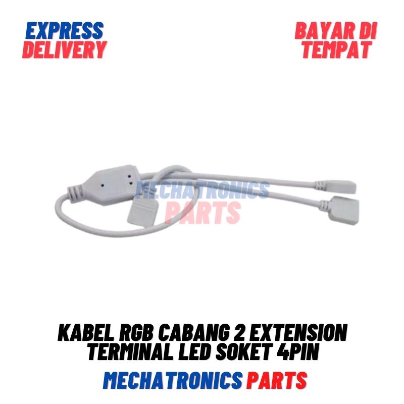 Kabel RGB Cabang 2 Extension Terminal LED Soket 4pin