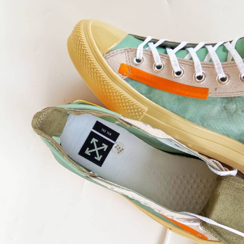 CONVERSE CHUCK TAYLOR ALL STAR 70s Hi x OFF WHITE THE TEN GREEN GUM