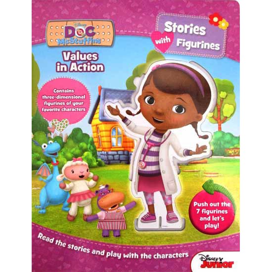 Doc McStuffins Values in Action Board Book with Stories Figurines