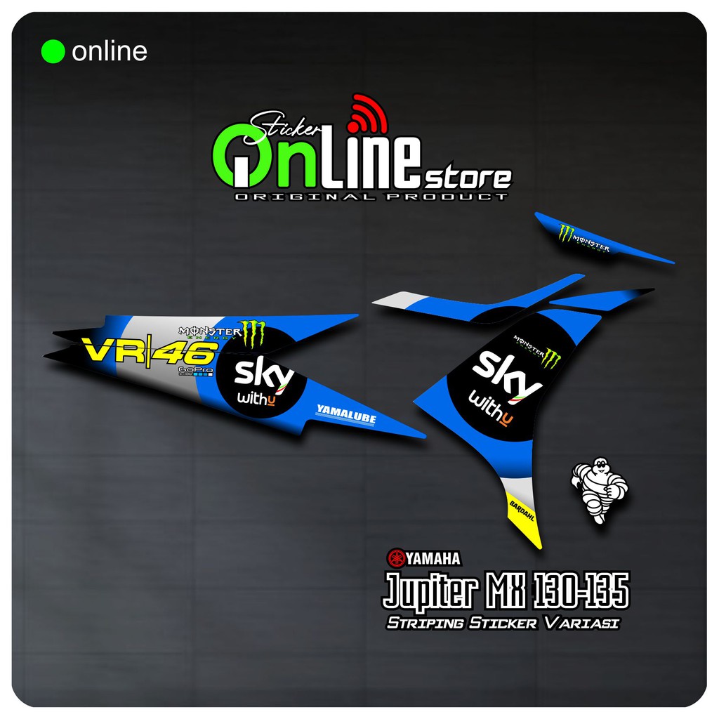STRIPING YAMAHA JUPITER MX STRIPING VARIASI STIKER MOTOR JUPITER MX NEW 130-135 SKY VR-46 GRAFIS
