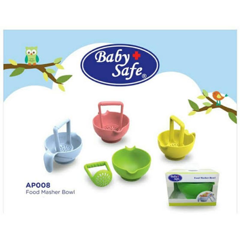 Baby Safe Food Masher Bowl AP008 - Babysafe Mangkong Pengahalus Makanan Bayi Mpasi