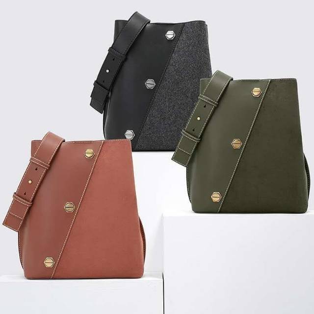 Tas Large Bucket Bag Charles and Keith Import Yas Hobo VK Tas Travelling Tas kerja arisan kantor CnK
