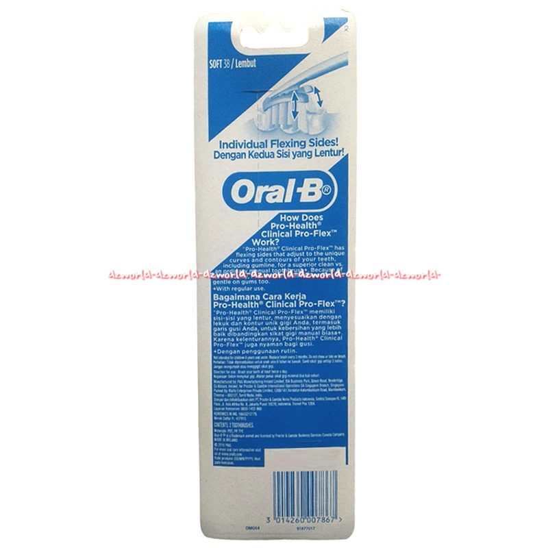 Oral-B Pro Health Clinical Pro-Flex Oral B Ujung Lancip Toothbrush Klinical Sikat gigi