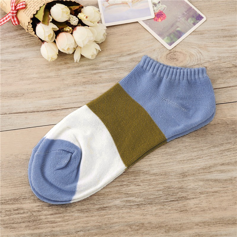 HC KAOS KAKI WANITA MOTIF 3 WARNA IMPOR SEMATA KAKI#Bisa bayar ditempat (COD)-HC30 BIRU