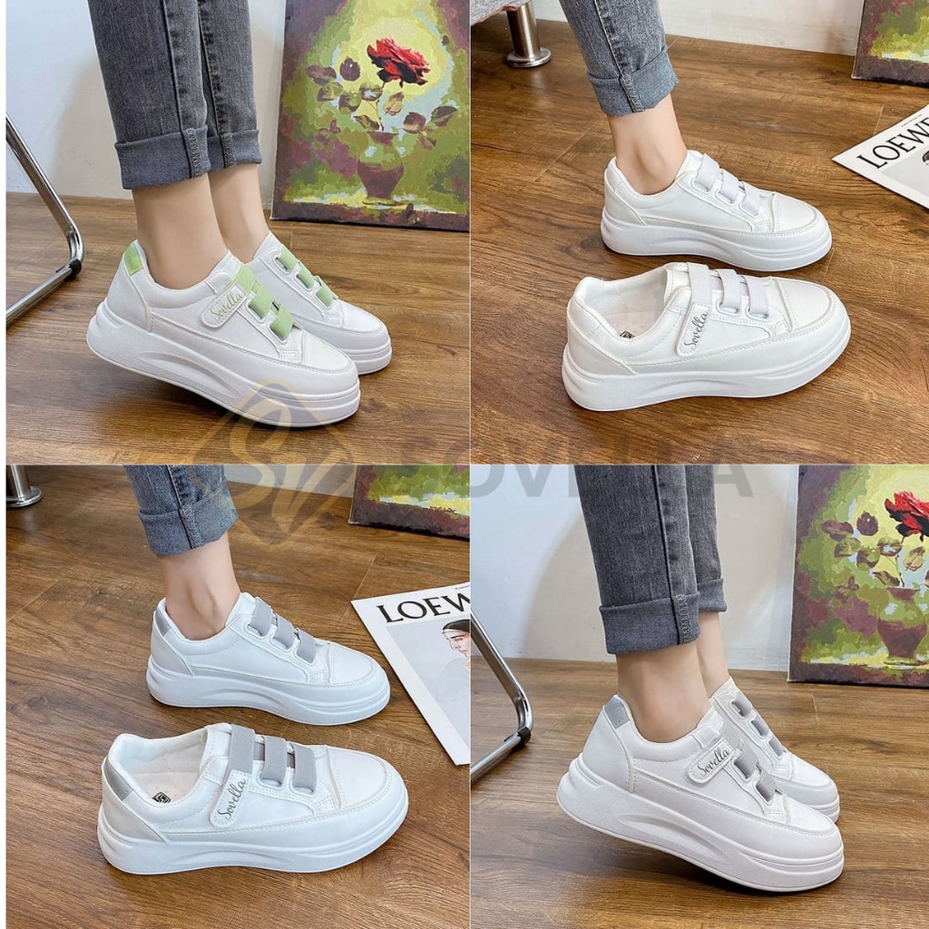 SOVELLA Joice Sepatu Sneakers Simple Tali Polos Nyaman Wanita Import-8