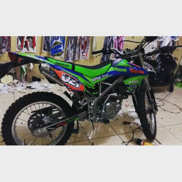 Decal klx 150 biru dongker
