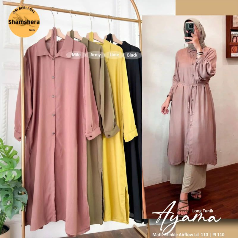 RESTOK atasan long tunic terbaru elegan ootd kekinian ld 145 style kekinian