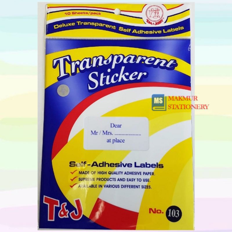

Sticker/Label Transparant Undangan T&J 103