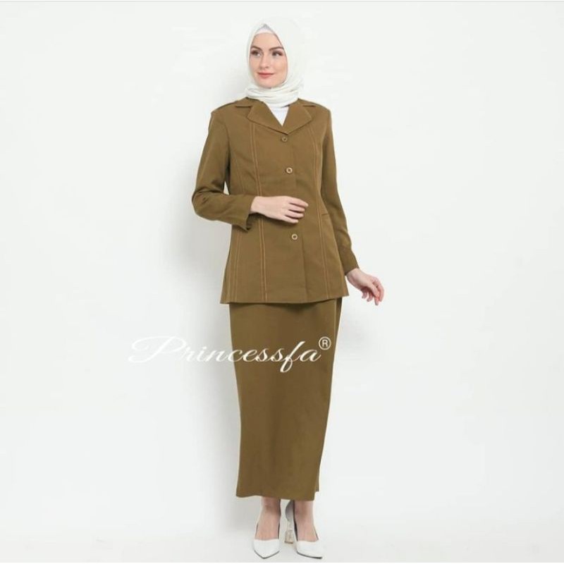 princessfa /Seragam PNS/Blazer PNS/Baju Pemda/baju pns / seragam pdh (coklat tua)