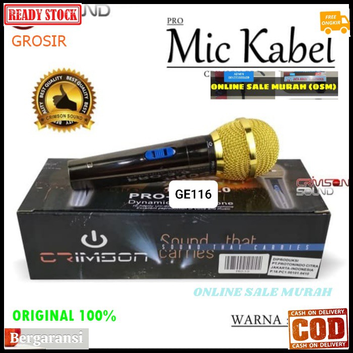 G116 Crimson mic kabel dynamic Microphone cable ORIGINAL 100% mik karaoke mikrophone profesional pro musik music audio sound sistem system vokal vocal panggung dj studio G116   BISA DIGUNAKAN KE SEGALA ALAT AUDIO  Bahan besi  DYNAMIC MICROPHONE  Tidak pak