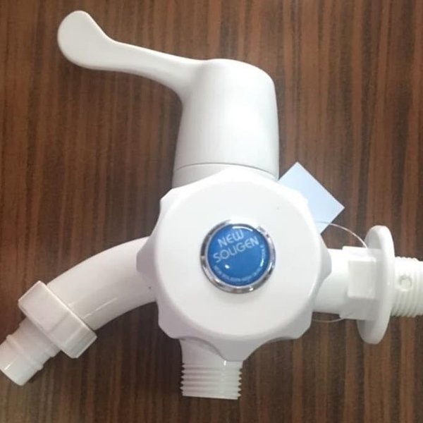 Soligen Kran Cabang Kran Shower Mandi Kran Sambungan Mesin cuci Plastik 1/2 INCH