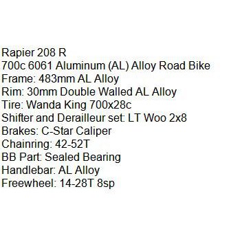 Sepeda Balap Roadbike EVERGREEN RAPIER 208 R 700C Alloy 2x8 Speed SNI-3