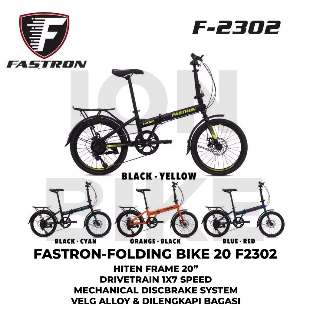 Sepeda Lipat 20 Fastron F2302 2302 Terbaru Bonus Bagasi Murah Seli Folding Bike Sepeda Anak Dewasa