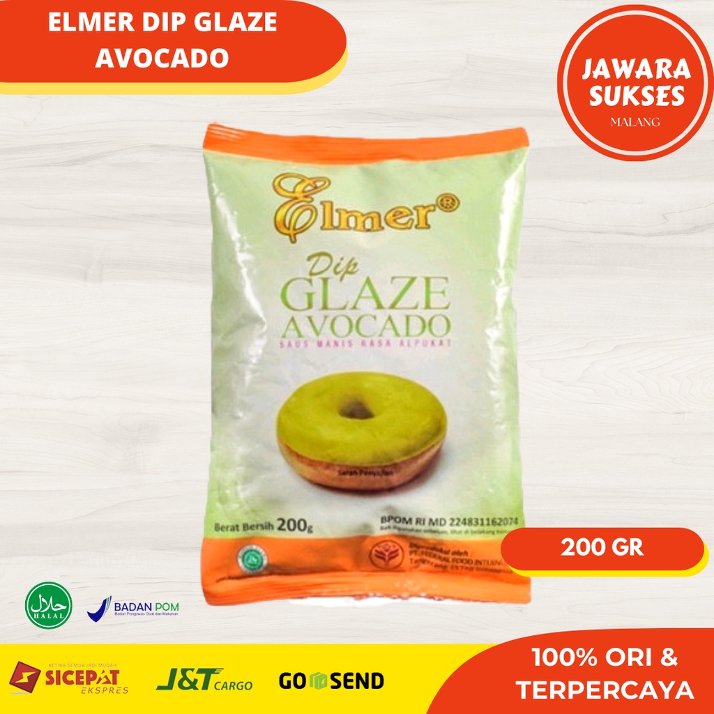 

Elmer Dip Glaze Avocado 200gr | Glaze / Olesan Topping donat kemasan