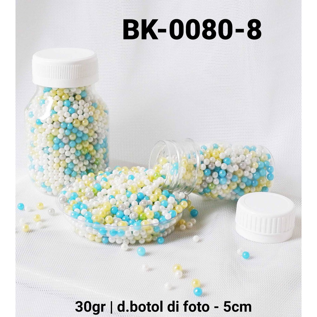 BK-0080-8 Sprinkles sprinkle sprinkel 30 gram mutiara mix biru kuning