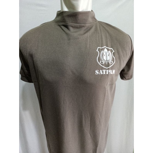 KAOS LENGAN PDK SECURITY KRAH LEHER TINGGI//SATPAM//WARNA  COKLAT