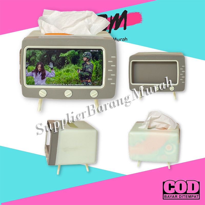 Tempat Tissue TV Box Dispenser Tissue Holder HP Bentuk TV RT1139