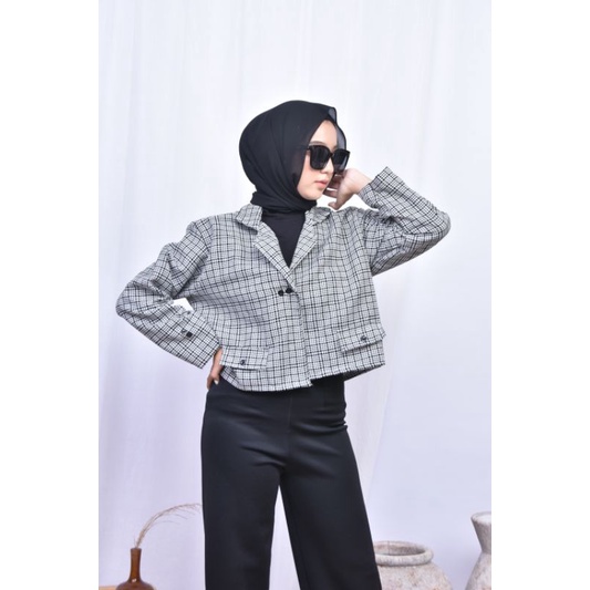 Crop Blazer Tweed Fassy Blazer