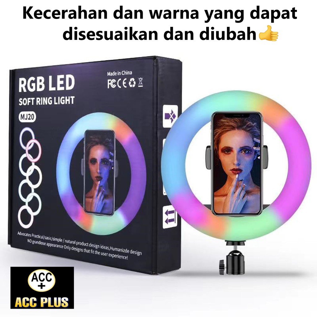 RING LIGHT LED SELFIE VLOGGER LIVESTREAMER TIKTOK RINGLIGHT + STAND TRIPOD + HOLDER HP